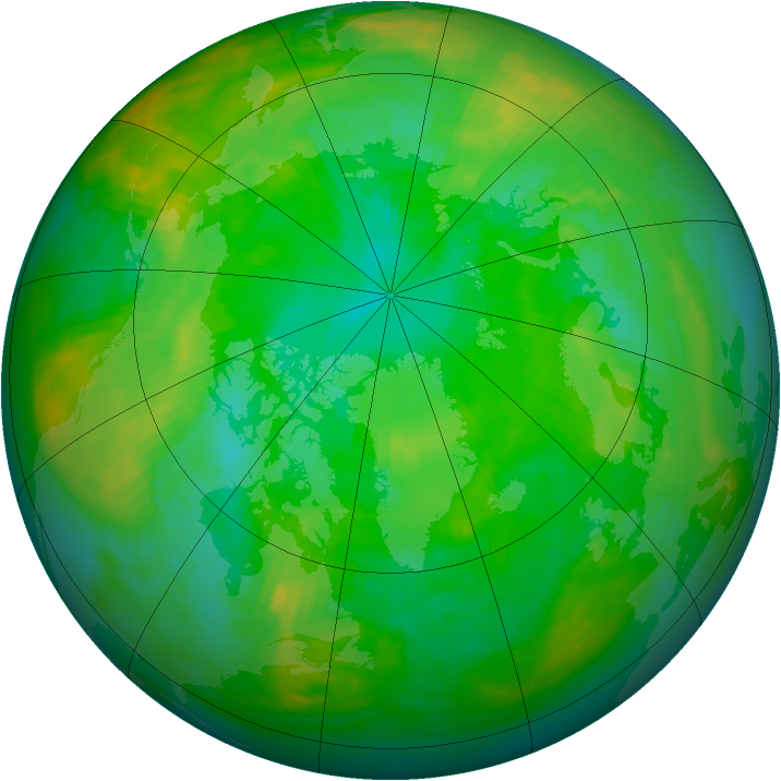 Arctic ozone map for 16 July 1983